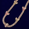 10mm Colorful Zircon Miami Cuban Link Necklace With Butterfly Bling Women Jewelry AAAA Charm Hip Hop Chain - Vimost Shop