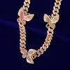 10mm Colorful Zircon Miami Cuban Link Necklace With Butterfly Bling Women Jewelry AAAA Charm Hip Hop Chain - Vimost Shop