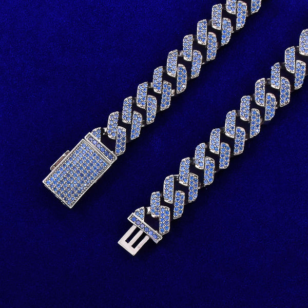 10MM Purple Zirconia Miami Cuban Necklace Chain Men's Hip Hop Link Gun Black Color Plated Copper Bling Fashion Rock Jewelry - Vimost Shop