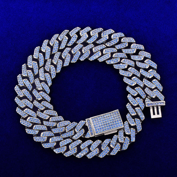 10MM Purple Zirconia Miami Cuban Necklace Chain Men's Hip Hop Link Gun Black Color Plated Copper Bling Fashion Rock Jewelry - Vimost Shop