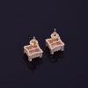 10x10mm Mens Zircon Earring Hip hop style Copper Material Iced Bling CZ Square Stud Earrings Screw-back Fashion Jewelry - Vimost Shop