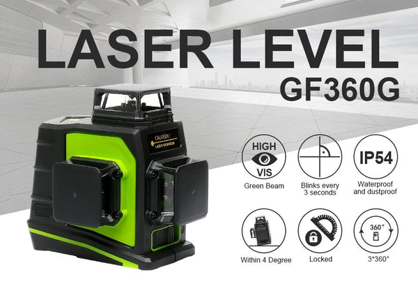 12 Lines 3D Cross Green Beam Line Laser Level Self-Leveling 360 Degree Vertical & Horizontal USB Charging with Glasses - Vimost Shop