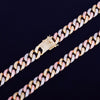 12mm Mixed Color Cuban Necklace Chain Hip hop Jewelry Copper Material CZ Clasp Mens Necklace Link 16-28inch - Vimost Shop