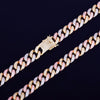 12mm Mixed Color Cuban Necklace Chain Hip hop Jewelry Copper Material CZ Clasp Mens Necklace Link 16-28inch - Vimost Shop