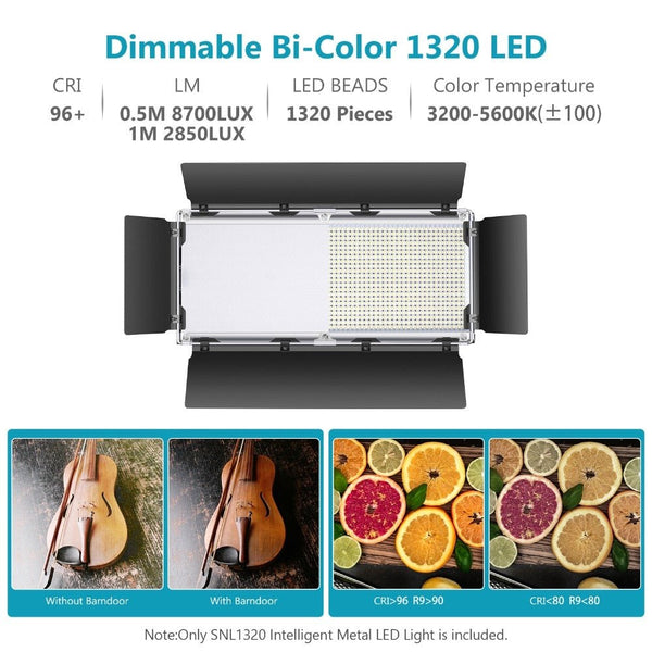 1320 LED Video Light with APP Intelligent Control System, Dimmable 3200K-5600K Bi-Color Photography Lighting Kit - Vimost Shop