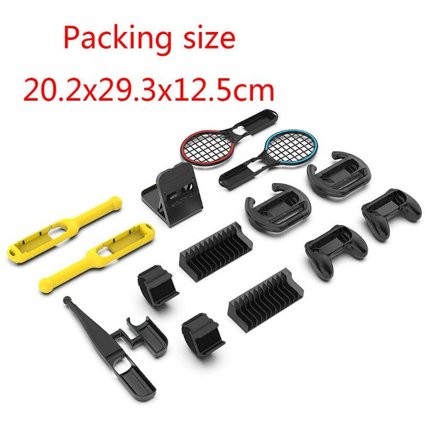14 Pcs/Set Sportwear for Switch Tennis Racket Hand Strap Controller Grip Racing Wheel Fishing Rod Drum Stick Storage Box - Vimost Shop
