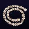 14mm Miami Cuban Choker Square Link Necklace Gold Color Iced Out Cubic Zirconia Rock Hip hop Style Men's Jewelry - Vimost Shop