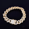14mm Square Miami Cuban Link Bracelet Gold Color Iced Out Cubic Zirconia Rock Hip hop Style Men's Jewelry - Vimost Shop