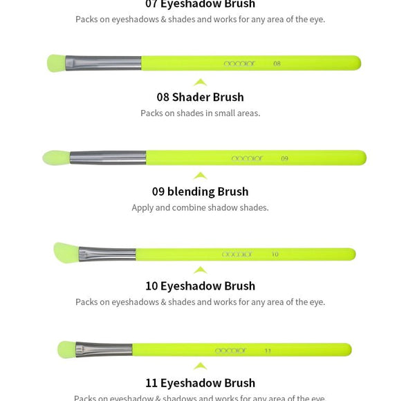 15pcs Eye Makeup Brushes Set Professional Eye Shadow Concealer Eyebrow Eyelash Eye Liners Blending Neon Make Up Brushes - Vimost Shop