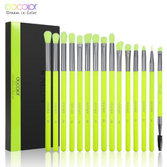 15pcs Eye Makeup Brushes Set Professional Eye Shadow Concealer Eyebrow Eyelash Eye Liners Blending Neon Make Up Brushes - Vimost Shop