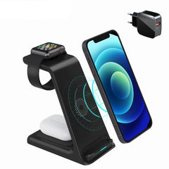 15W 3 in 1 Wireless Chargers Station For iPhones 12 ProMax Mini 11 XR XS X Charging Stand Pad For apple iWatch S6 S5 AirPods Pro