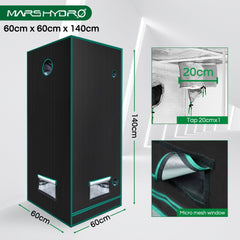 1680D 60x60x140cm Grow Tent Diamond Reflective Mylar, Indoor Hydroponics Grow Tent (24''x24''x55'') - Vimost Shop