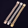 18mm Big Square Miami Cuban Link Bracelet Gold Color Iced Out Cubic Zirconia Rock Hip hop Style Men's Jewelry - Vimost Shop
