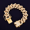 18mm Big Square Miami Cuban Link Bracelet Gold Color Iced Out Cubic Zirconia Rock Hip hop Style Men's Jewelry - Vimost Shop