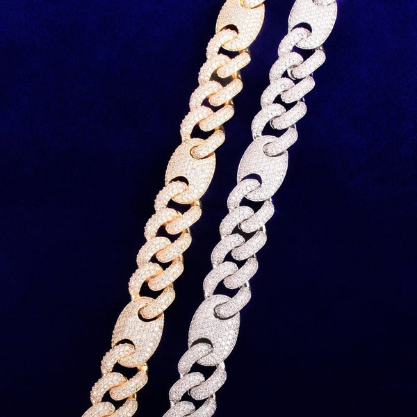 18mm Miami Cuban Bracelet Chain Men's Hip Hop Link Solid Back Copper Full Zircon Fashion Rock Jewelry - Vimost Shop
