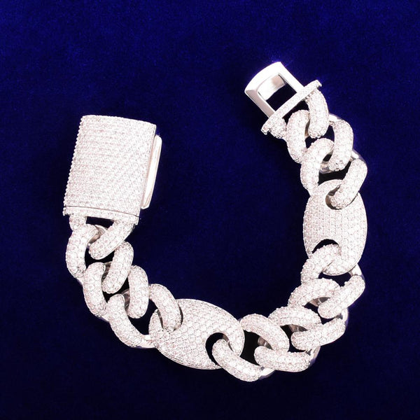 18mm Miami Cuban Bracelet Chain Men's Hip Hop Link Solid Back Copper Full Zircon Fashion Rock Jewelry - Vimost Shop