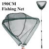 190cm 130cm 55cm Telescopic Landing Net Folding Fishing Pole Extending Fly Carp Course Sea Mesh Fishing Net For Fly Fishing - Vimost Shop