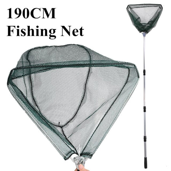 190cm 130cm 55cm Telescopic Landing Net Folding Fishing Pole Extending Fly Carp Course Sea Mesh Fishing Net For Fly Fishing - Vimost Shop