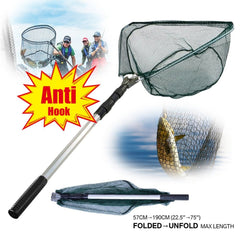 190cm 130cm 55cm Telescopic Landing Net Folding Fishing Pole Extending Fly Carp Course Sea Mesh Fishing Net For Fly Fishing - Vimost Shop