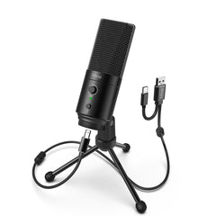192KHz/24bit USB&Type-C Microphone with Mute Button Gain Control Condenser PC MIC for Cardioid Studio Recording - Vimost Shop