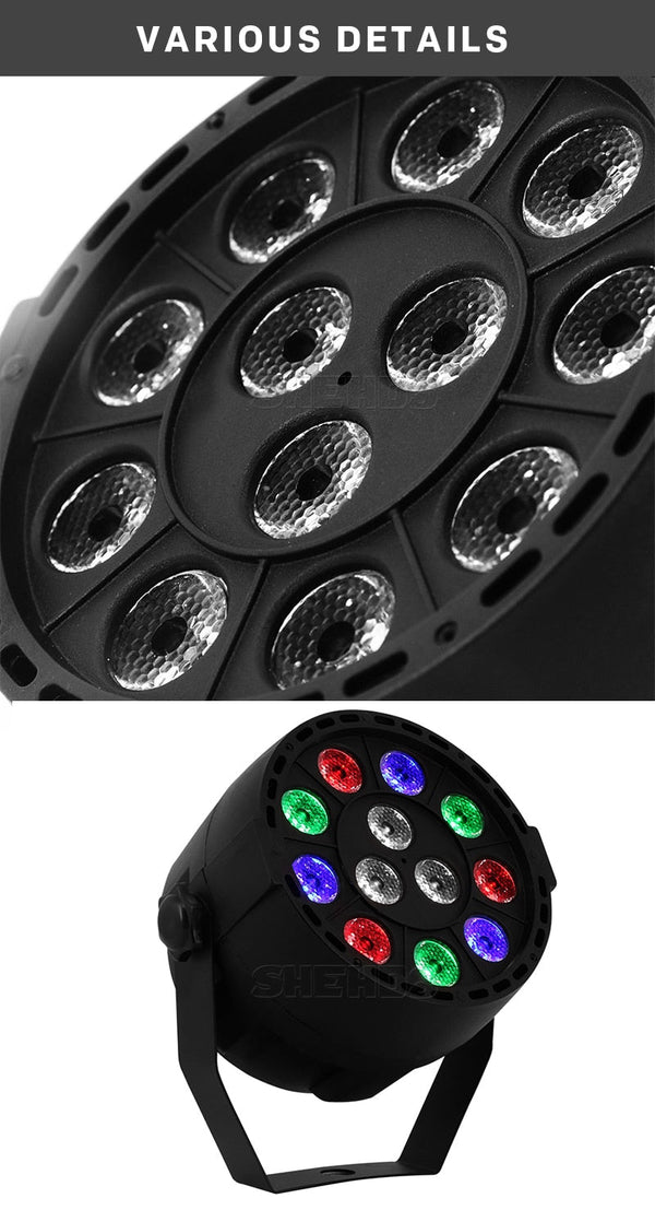 1PCS LED 7x18W RGBWA+UV Par Light with DMX512 6in1 Stage Light Wash Effect DJ Disco 7x12W 54x3W 12x3W Mini Led Spotlighting 10W - Vimost Shop