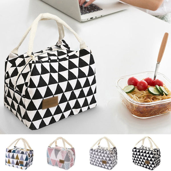 1pcs Pattern Cooler Lunch Box Portable Insulated Canvas Lunch Bag Thermal Food Picnic Travel Convenient Lunch Bags For Women - Vimost Shop