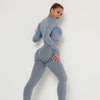 2 Piece Outfits Yoga Activewear Set Long Sleeve Crop Top High Waist Yoga Pants Sports Shirt Workout Leggings Suit Gym Clothing - Vimost Shop
