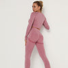 2 Piece Outfits Yoga Activewear Set Long Sleeve Crop Top High Waist Yoga Pants Sports Shirt Workout Leggings Suit Gym Clothing - Vimost Shop