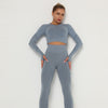 2 Piece Outfits Yoga Activewear Set Long Sleeve Crop Top High Waist Yoga Pants Sports Shirt Workout Leggings Suit Gym Clothing - Vimost Shop