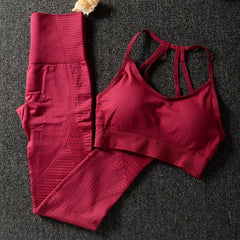 2 Piece Set Workout Clothes for Women Sports Bra and Leggings Set Sports Wear for Women Gym Clothing Athletic Yoga Set - Vimost Shop