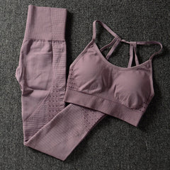 2 Piece Set Workout Clothes for Women Sports Bra and Leggings Set Sports Wear for Women Gym Clothing Athletic Yoga Set - Vimost Shop
