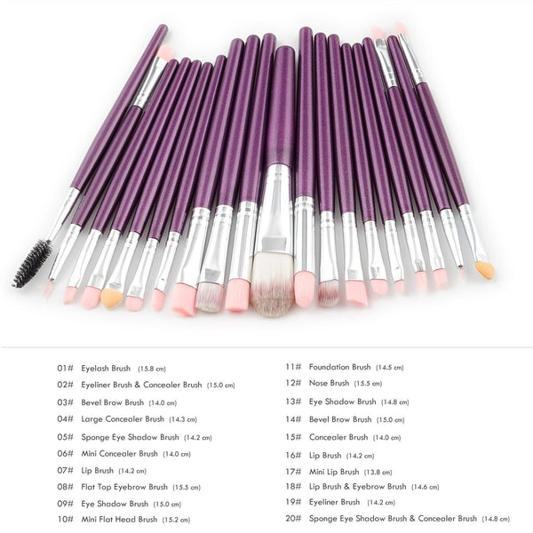 20 PCS Makeup Brushes Eyeshadow Rouge Lipstick Liquid Foundation Mascara Brushes Cosmetic Beauty Tools Maquiagem Brush Kits - Vimost Shop
