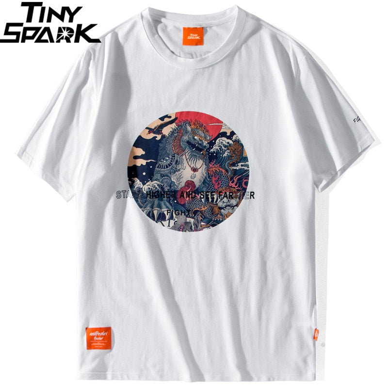 Harajuku T Shirt Men Hip Hop T-Shirt Stone Lion Chinese Streetwear Summer Tshirts Short Sleeve Cotton Tops Tees Hipster New | Vimost Shop.