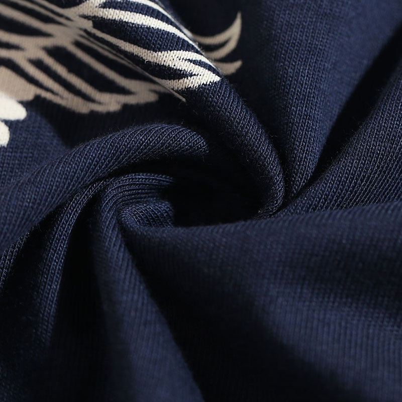 Japanese Streetwear T Shirt Crane Sun Print Mens Harajuku T-Shirt Summer Hip Hop Tshirt Cotton Short Sleeve Tops Tees Black | Vimost Shop.