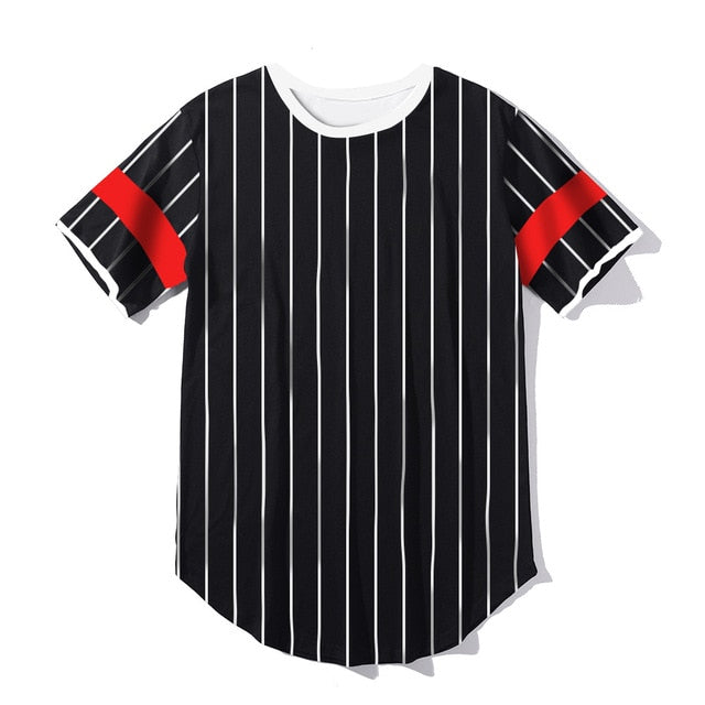Men's 3D Short sleeve T Shirt Extended Round Sweep T-Shirt Curved Hem Long line Tops Hip Hop Urban Streetwear | Vimost Shop.