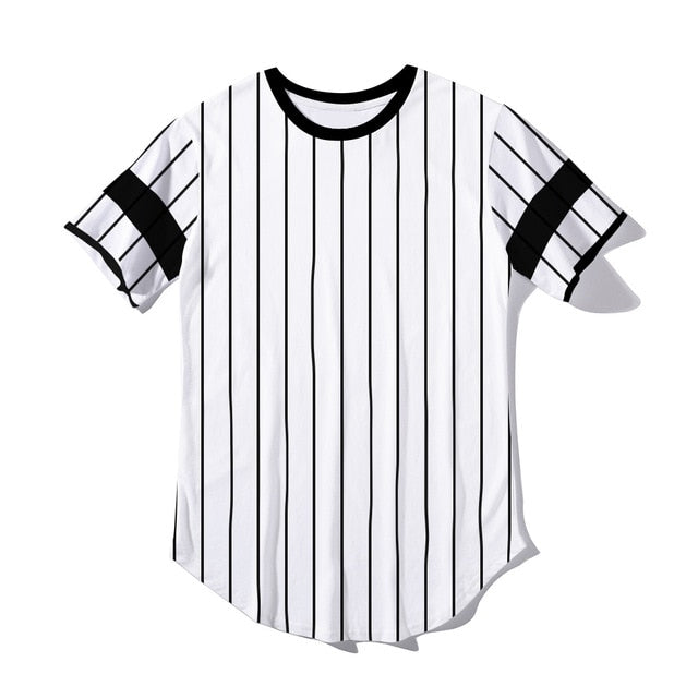 Men's 3D Short sleeve T Shirt Extended Round Sweep T-Shirt Curved Hem Long line Tops Hip Hop Urban Streetwear | Vimost Shop.