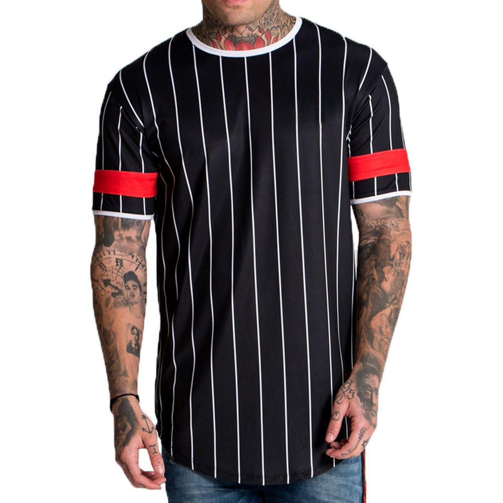 Men's 3D Short sleeve T Shirt Extended Round Sweep T-Shirt Curved Hem Long line Tops Hip Hop Urban Streetwear | Vimost Shop.