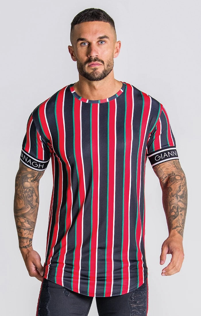 Men's 3D Short sleeve T Shirt Extended Round Sweep T-Shirt Curved Hem Long line Tops Hip Hop Urban Streetwear | Vimost Shop.