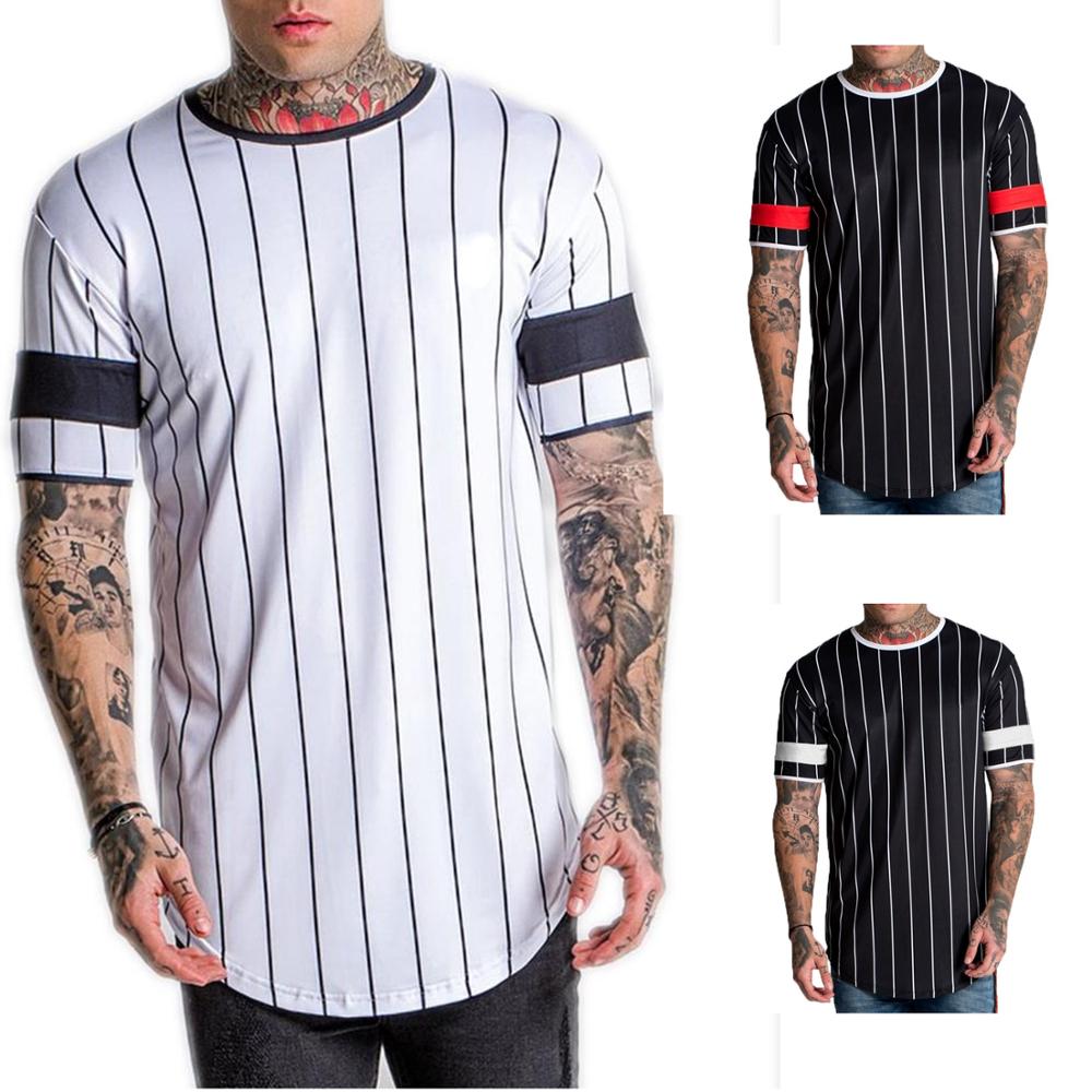 Men's 3D Short sleeve T Shirt Extended Round Sweep T-Shirt Curved Hem Long line Tops Hip Hop Urban Streetwear | Vimost Shop.
