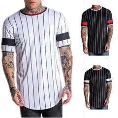 Men's 3D Short sleeve T Shirt Extended Round Sweep T-Shirt Curved Hem Long line Tops Hip Hop Urban Streetwear | Vimost Shop.