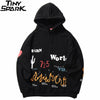 Harajuku Hoodie Sweatshirt Men Streetwear Fire Flame Graffiti Hip Hop Hoodie Pullover Cotton Fleece Winter Sweatshirt Black | Vimost Shop.
