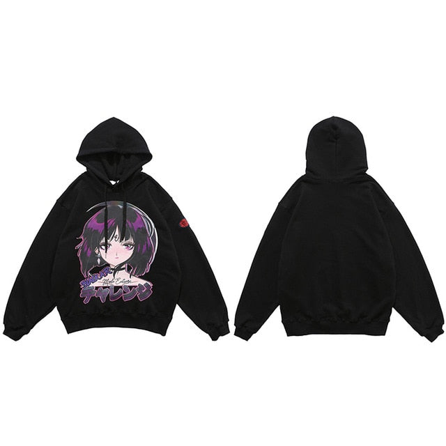 Hip Hop Hoodie Sweatshirt Streetwear Japanese Anime Girl Harajuku Hoodie Men HipHop Japan Cartoon Hoodie Pullover Loose | Vimost Shop.