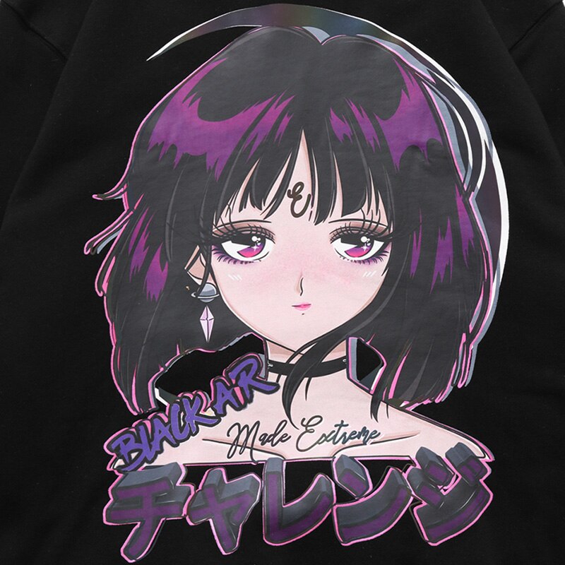 Hip Hop Hoodie Sweatshirt Streetwear Japanese Anime Girl Harajuku Hoodie Men HipHop Japan Cartoon Hoodie Pullover Loose | Vimost Shop.