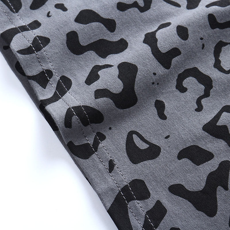 Hip Hop Streetwear Oversize T Shirt Leopard Print Harajuku Tshirt Summer Short Sleeve Tops Tee Cotton Purple Loose T-Shirt | Vimost Shop.