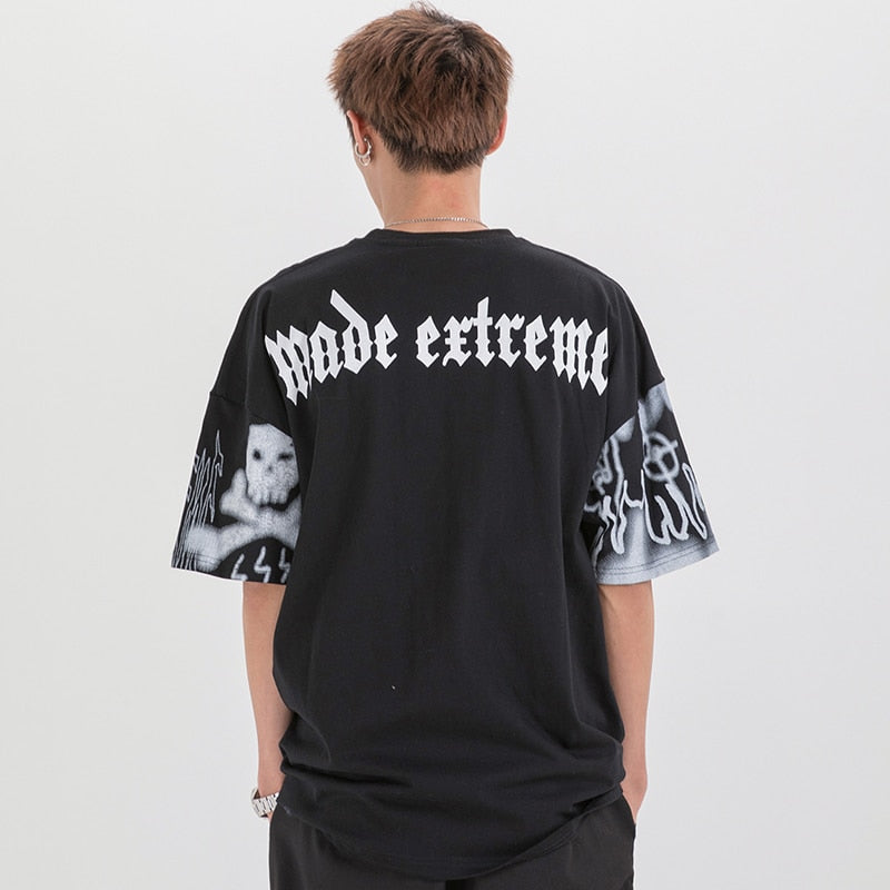 Hip Hop T Shirt Oversize Streetwear Men Graffiti Tshirt Short Sleeve Cotton Summer Harajuku T-Shirt Loose HipHop Green New | Vimost Shop.