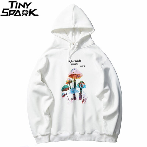 Men Hip Hop Streetwear Rainbow Mushroom Hoodie Sweatshirt Fleece Winter Harajuku Hoodie Pullover Cotton Hooded Sweatshirt | Vimost Shop.