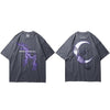 Men Hip Hop T Shirt Lightning Skull Moon Streetwear T-Shirt Oversize Hiphop Loose Tshirts Summer Short Sleeve Tees Cotton | Vimost Shop.