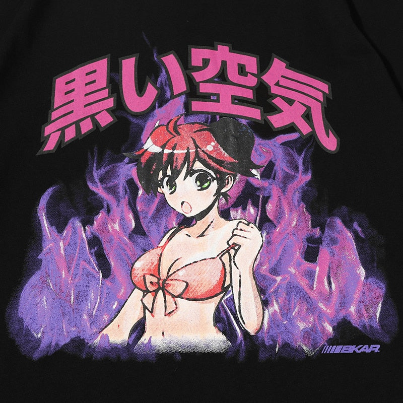 Hip Hop T Shirt Streetwear Japanese Cartoon Sexy Girl Tshirt Harajuku HipHop Oversize T-shirt Anime Cotton Tops Tees | Vimost Shop.