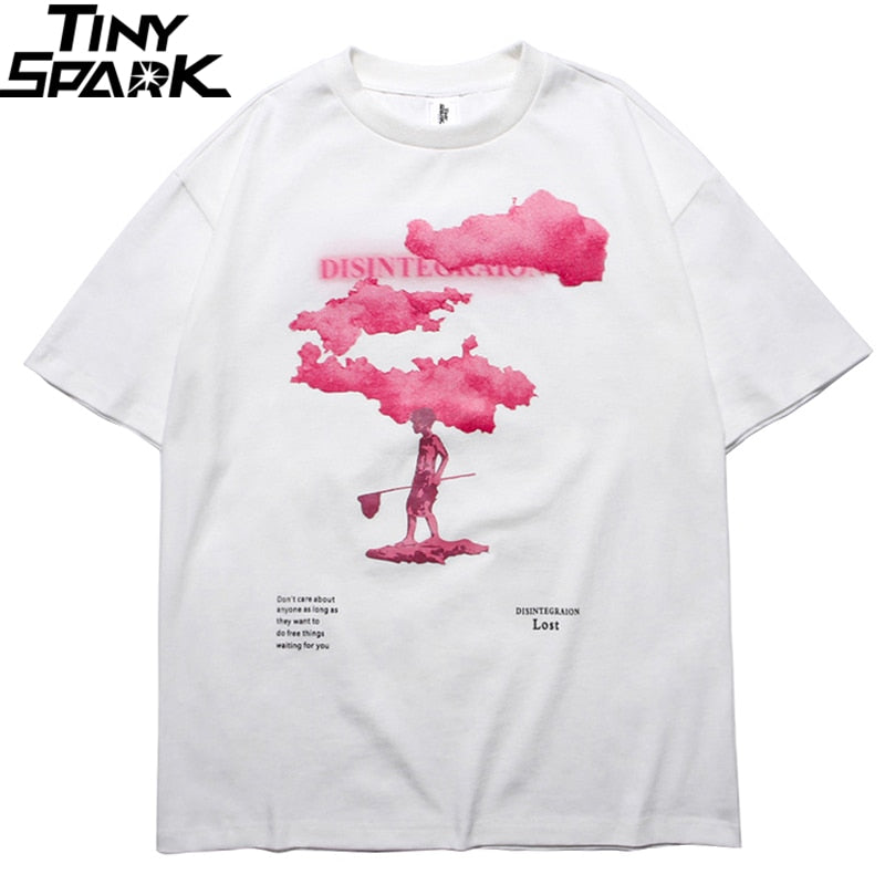 Streetwear Harajuku Tshirt Pink Cloud Hip Hop T Shirt Men Summer Short Sleeve T-Shirt Cotton Fashion Black Tops Tees HipHop | Vimost Shop.