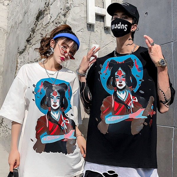 Ancient Girl Chinese Knot Print Men Hip Hop T-Shirts Harajuku Streetwear Summer Tshirt Short Sleeve Cotton Tops Tee | Vimost Shop.